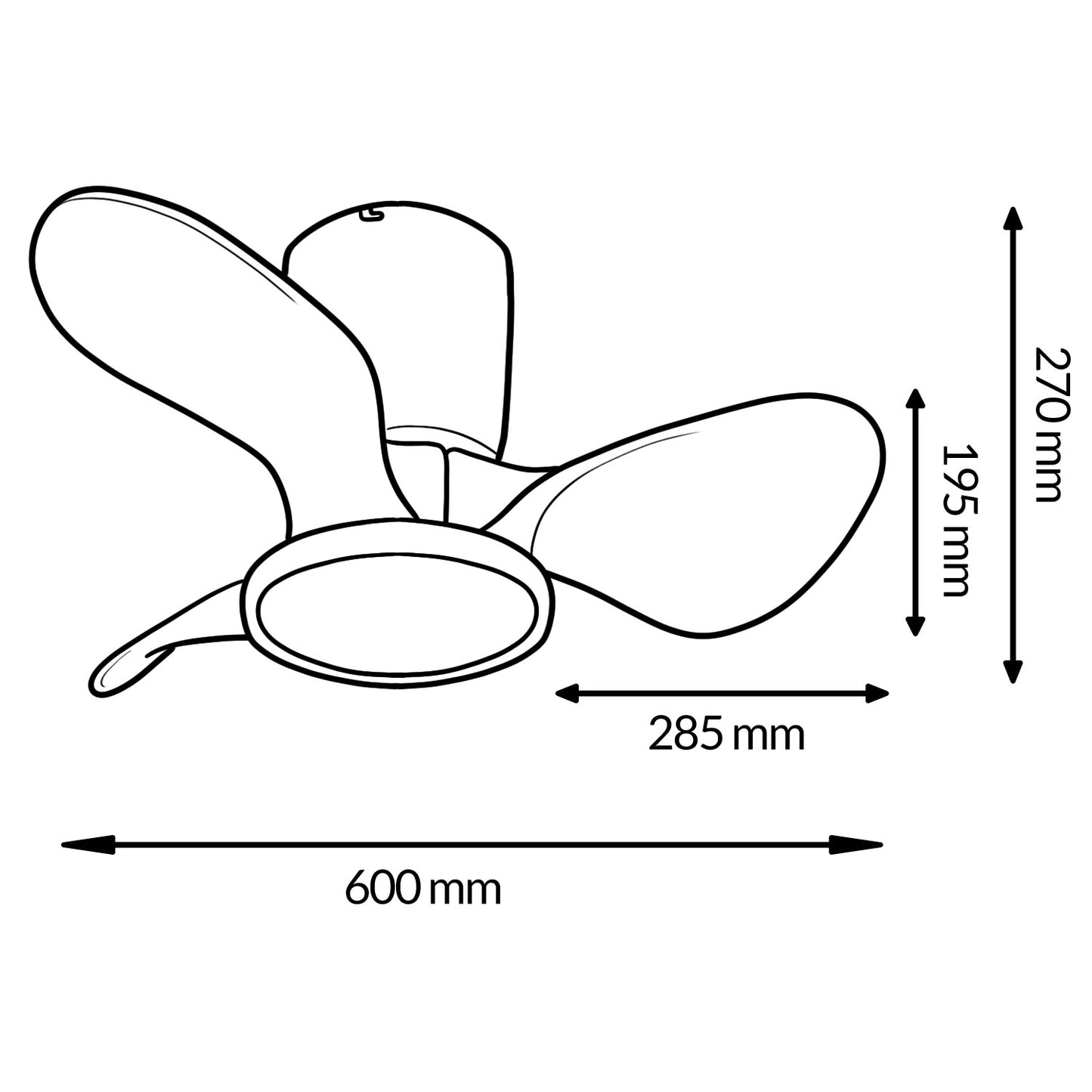 Ventilador de sostre minimalista de 60cm amb llum LED CCT 30W 3.000lm | Motor DC 28W silenciós