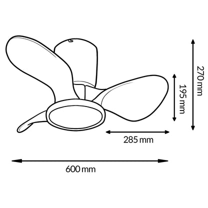 Ventilador de sostre minimalista de 60cm amb llum LED CCT 30W 3.000lm | Motor DC 28W silenciós