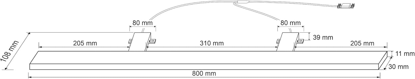 Aplic LED Lineal per a Mirall de Bany | Crom Brillant | IP44 | 80 · 100 · 120cm