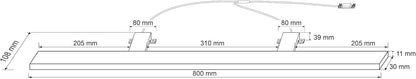 Aplic LED Lineal per a Mirall de Bany | Crom Brillant | IP44 | 80 · 100 · 120cm