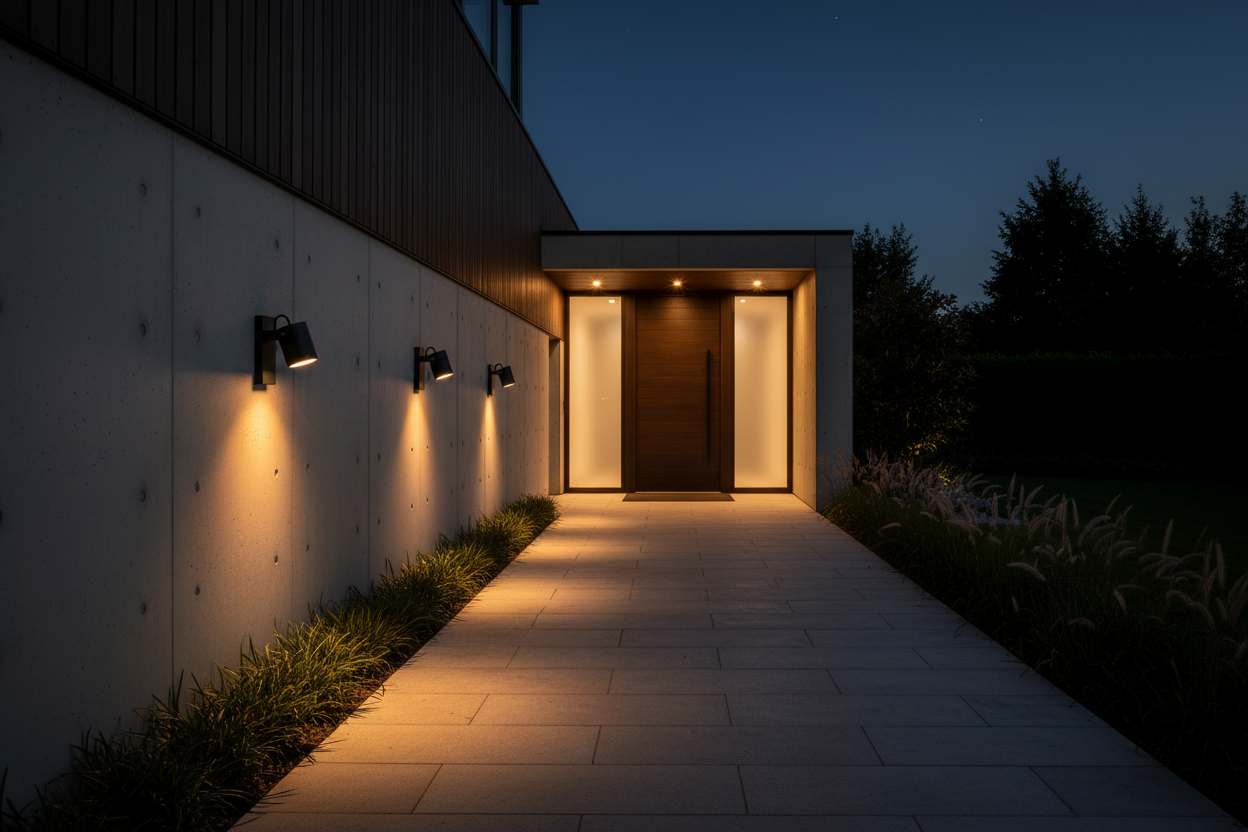 Apliques Exterior LED Negro Mate luz hacia abajo