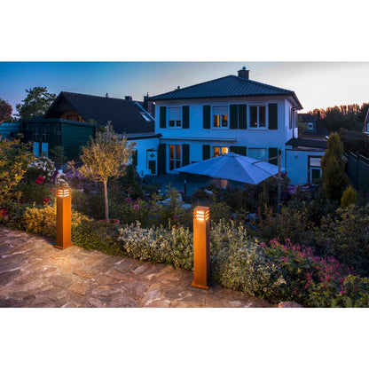 baliza rústica de 70cm de altura de acero corten