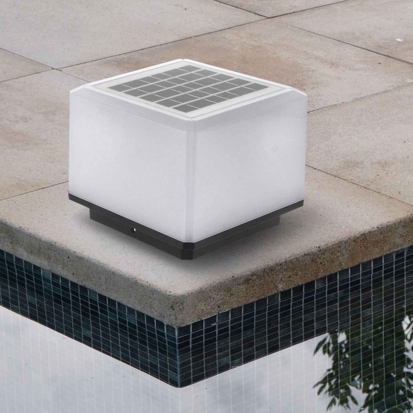 Balisa Solar LED Quadrada 4.5W 450lm CCT Seleccionable IP65 IK6 360º Sobre Mur Exterior
