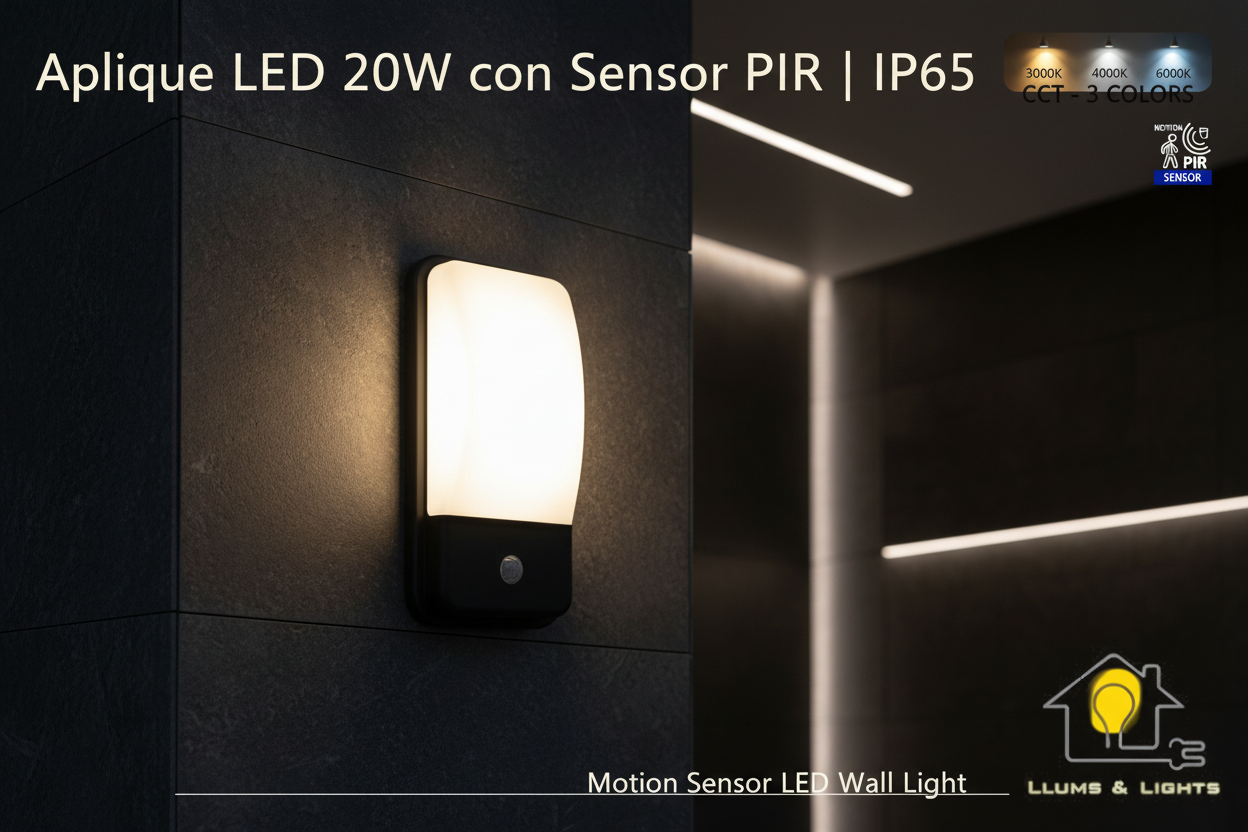 Banner Aplique LED 20W Sensor PIR
