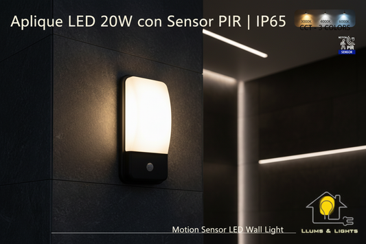 Banner Aplique LED 20W Sensor PIR