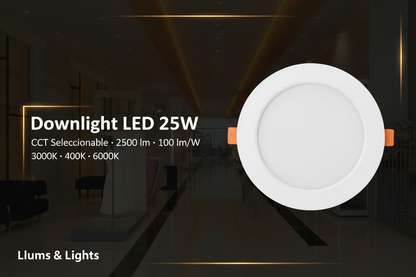 Banner Downlight LED 25W CCT 3000K·4000K·6000K | LLums & Lights