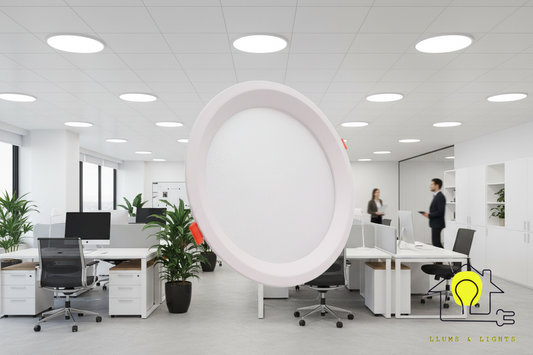 Banner downlights empotrables en oficina