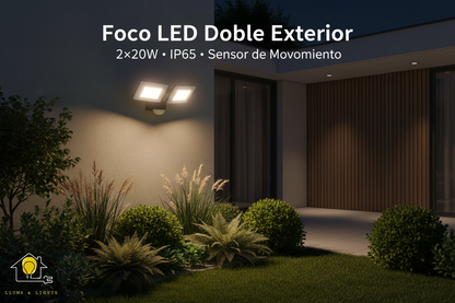 Banner Foco LED montado en esquina