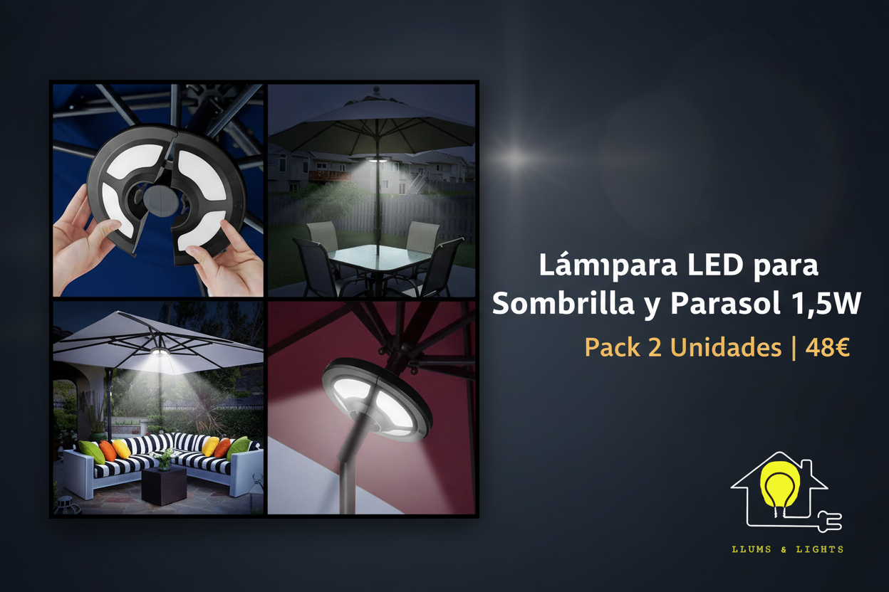 Banner Lámpara LED Sombrilla Pack 2 Unidades