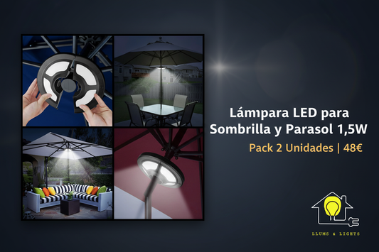 Banner Lámpara LED Sombrilla Pack 2 Unidades