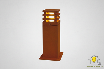 Banner LLUMS&LIGHTS - Baliza Bolardo Cuadrada Acero Corten
