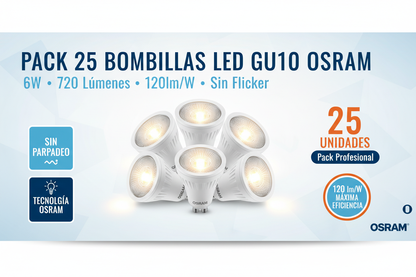 Banner Pack 25 Bombillas LED GU10 Osram