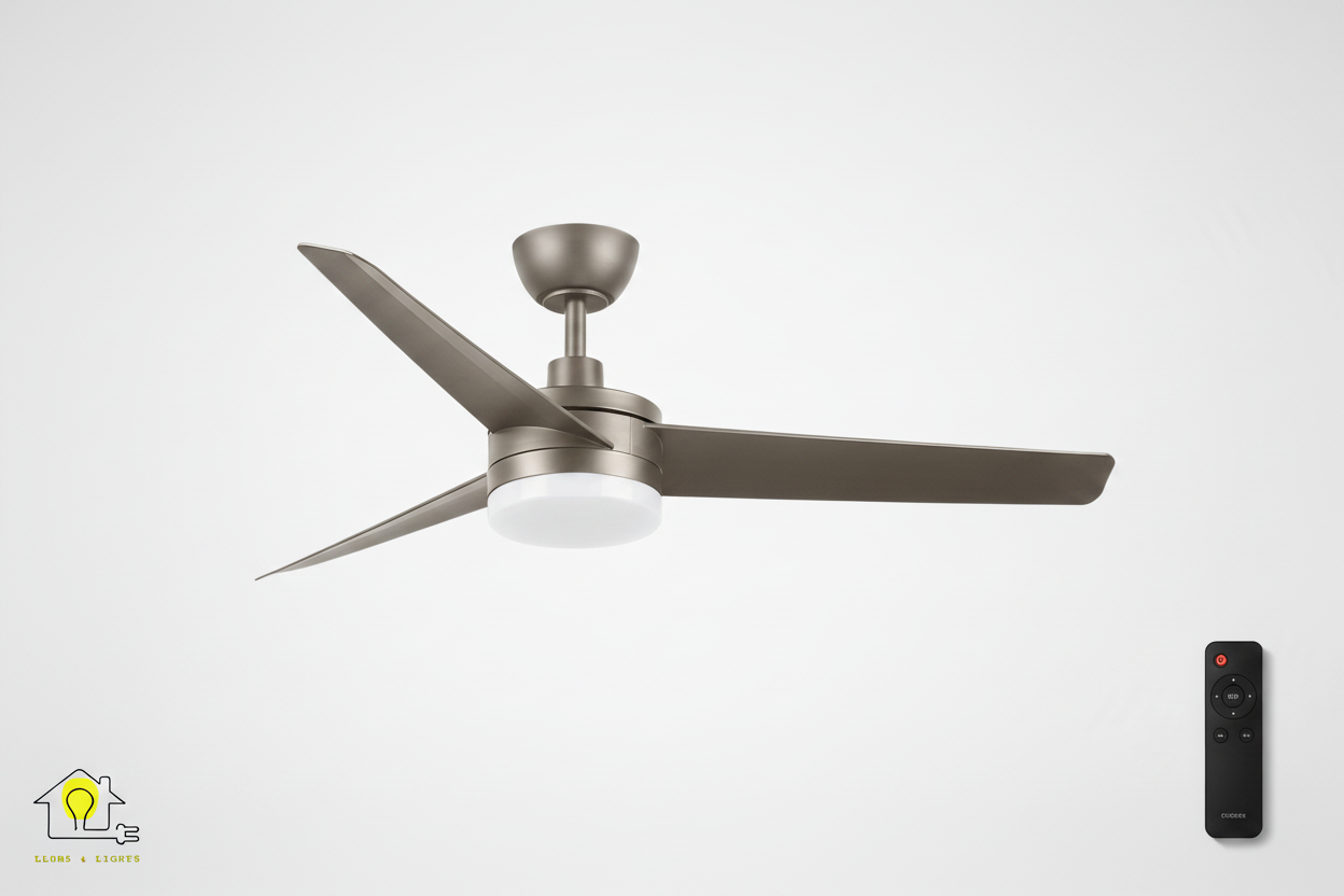 Banner ventilador gris con mismo mando que negro