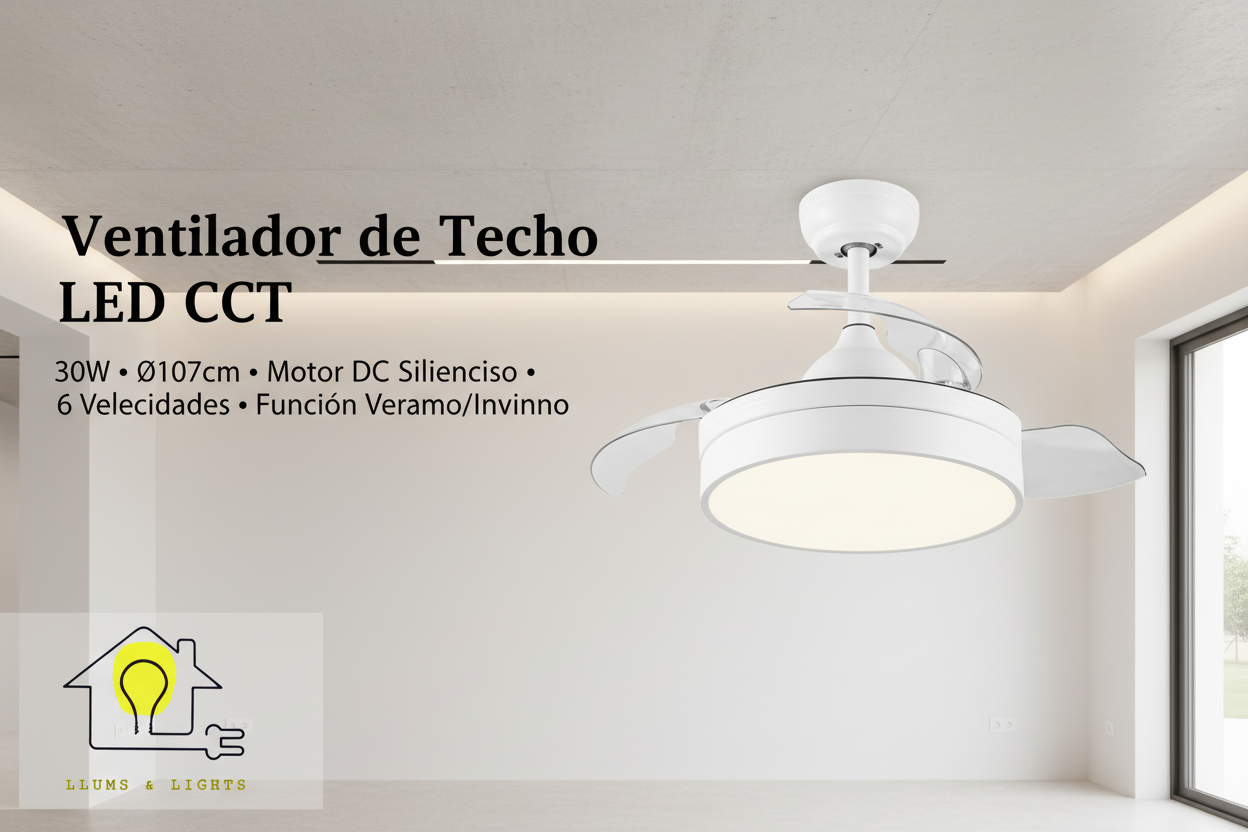 Banner Ventilador Techo LED CCT 30W