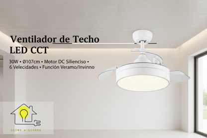 Banner Ventilador Techo LED CCT 30W