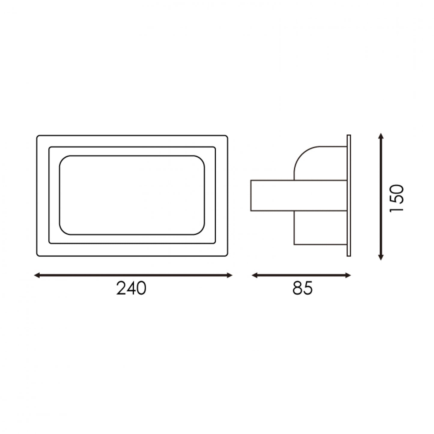 Downlight basculante rectangular