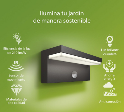 Aplique exterior con sensor Philips