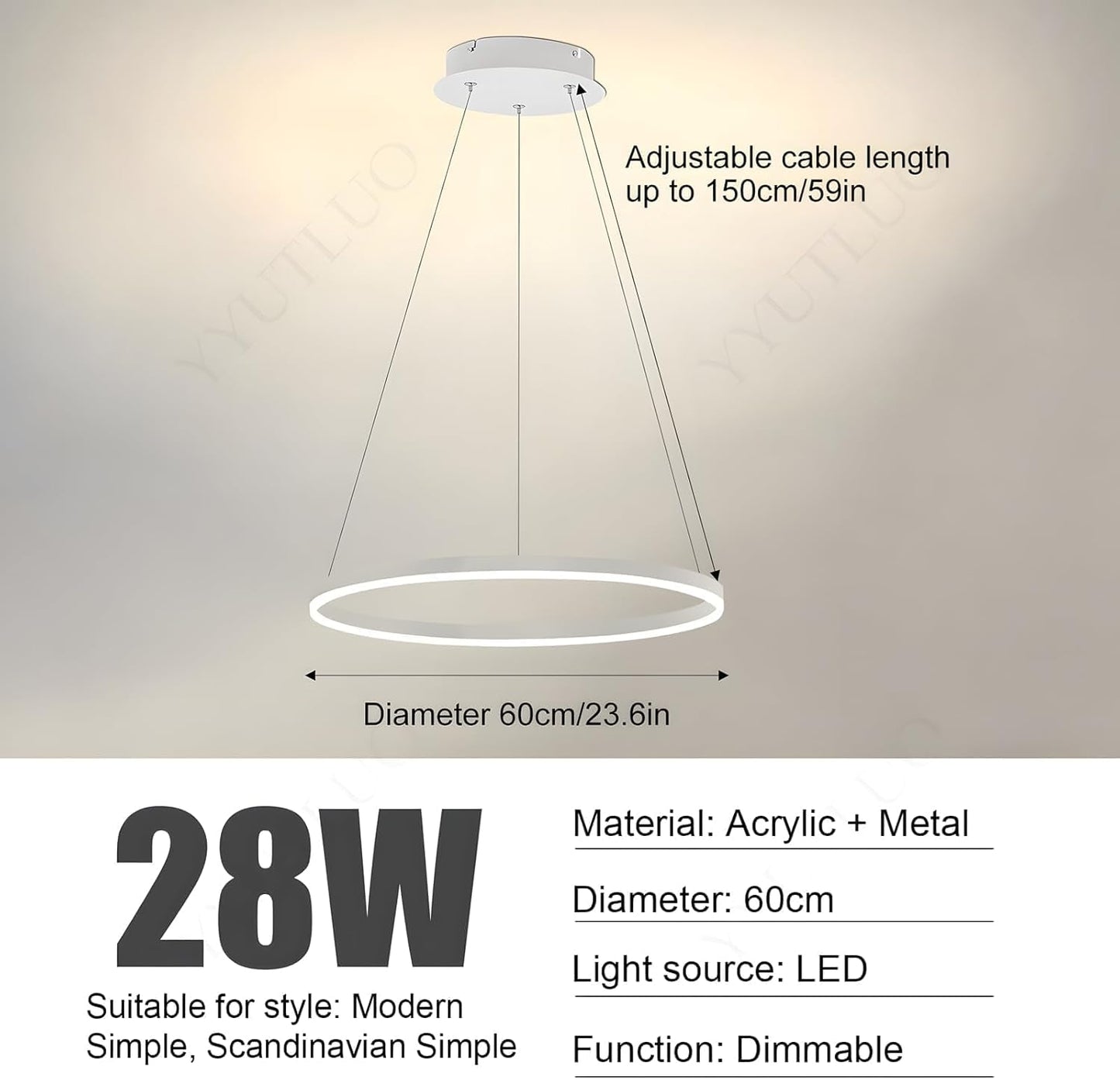 Lámpara colgante led circular CCT regulable