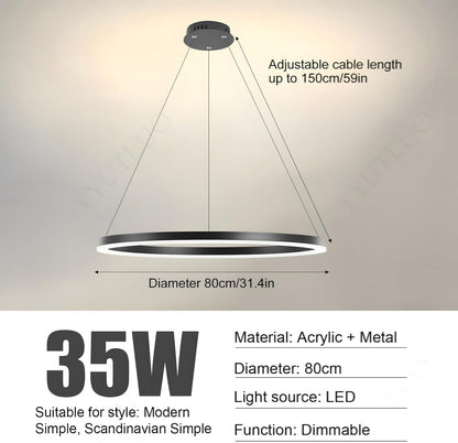 Lámpara colgante led circular CCT regulable