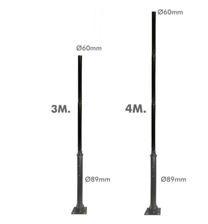 Columna 3/4 mts negra