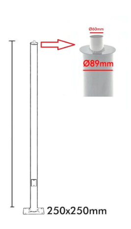 Columna 4 mts galvanizada