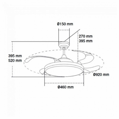 Ventilador techo circular con luz