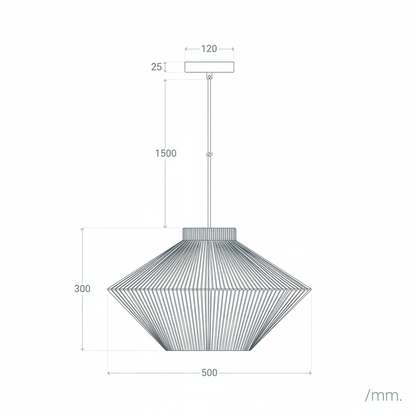 Dimensiones Lámpara Colgante - Ampliada y Destacada