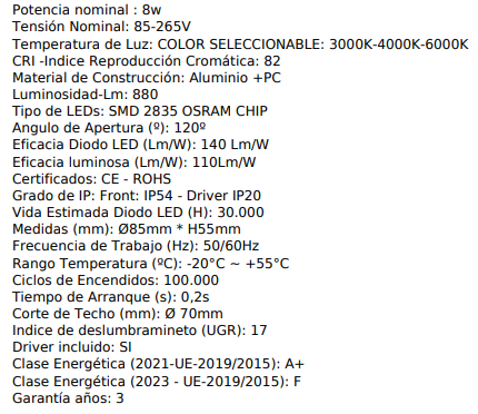 Downlight estanco mini