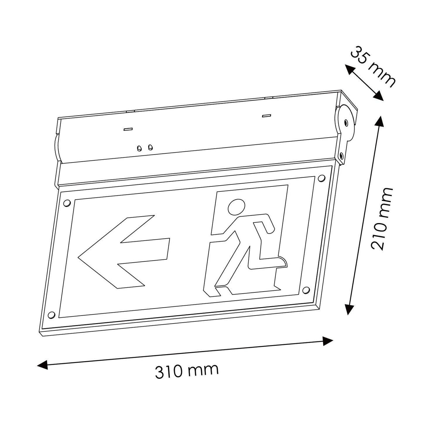 Luz de Emergencia LED Banderola 3W - Señalización Evacuación Doble Cara Autonomía 3h