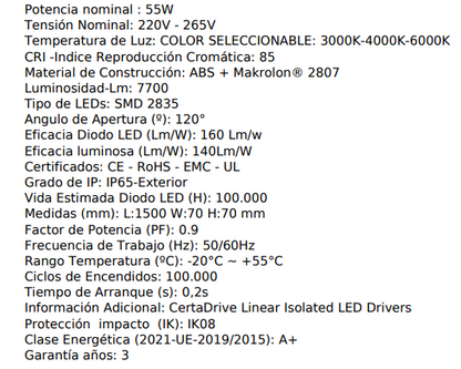Pantalla estanca Philips 55w CCT