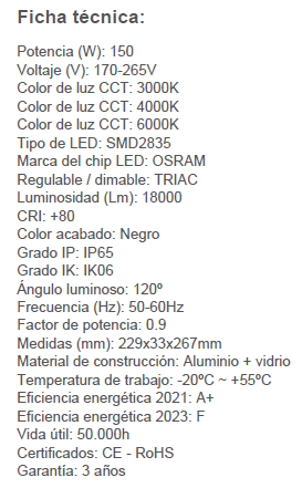 Proyector exterior 150w "eco" Osram