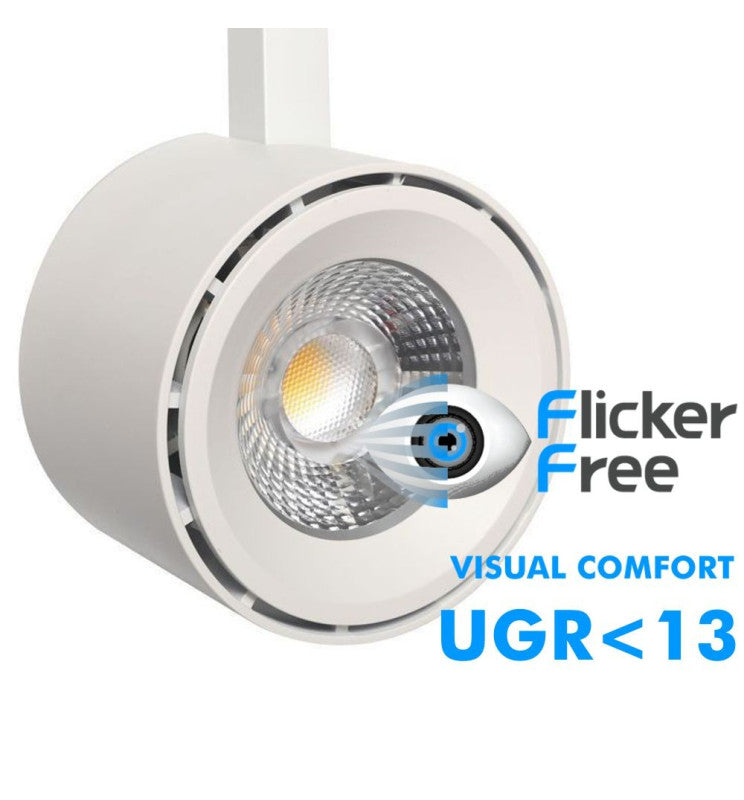 driver de la más alta calidad Philips Xitanium  incorporado en la misma pieza de conexión del foco al carril