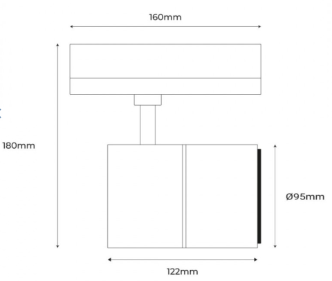 Professional three-phase rail spotlight