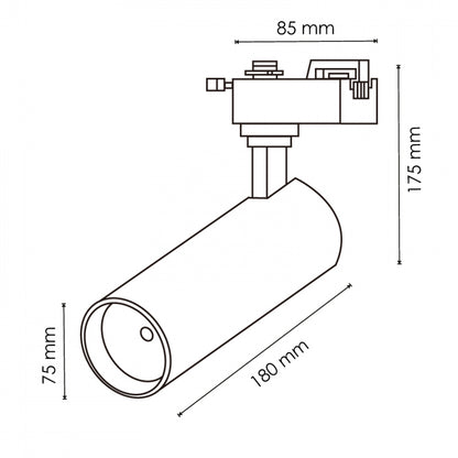 Foco carril monofásico 30w CCT
