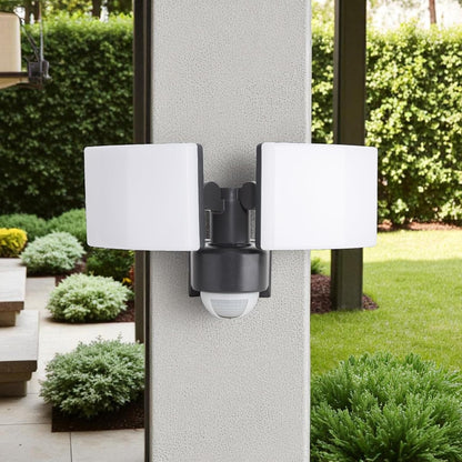 Projector LED Doble Exterior amb Sensor de Moviment 2×20W — Muntatge a Paret o Cantonada