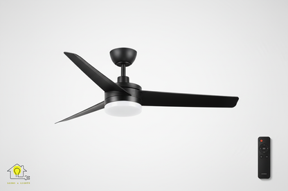 Banner ventilador techo 132cm negro con mando a distancia y logo LLums & Lights