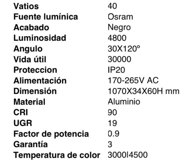 Colgante lineal técnica