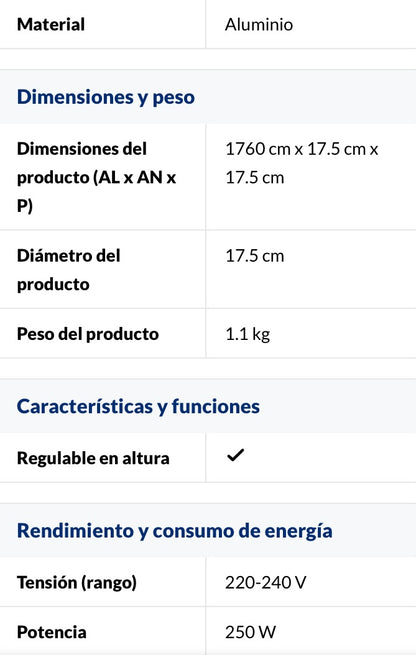 Lámpara colgante calentadora de alimentos