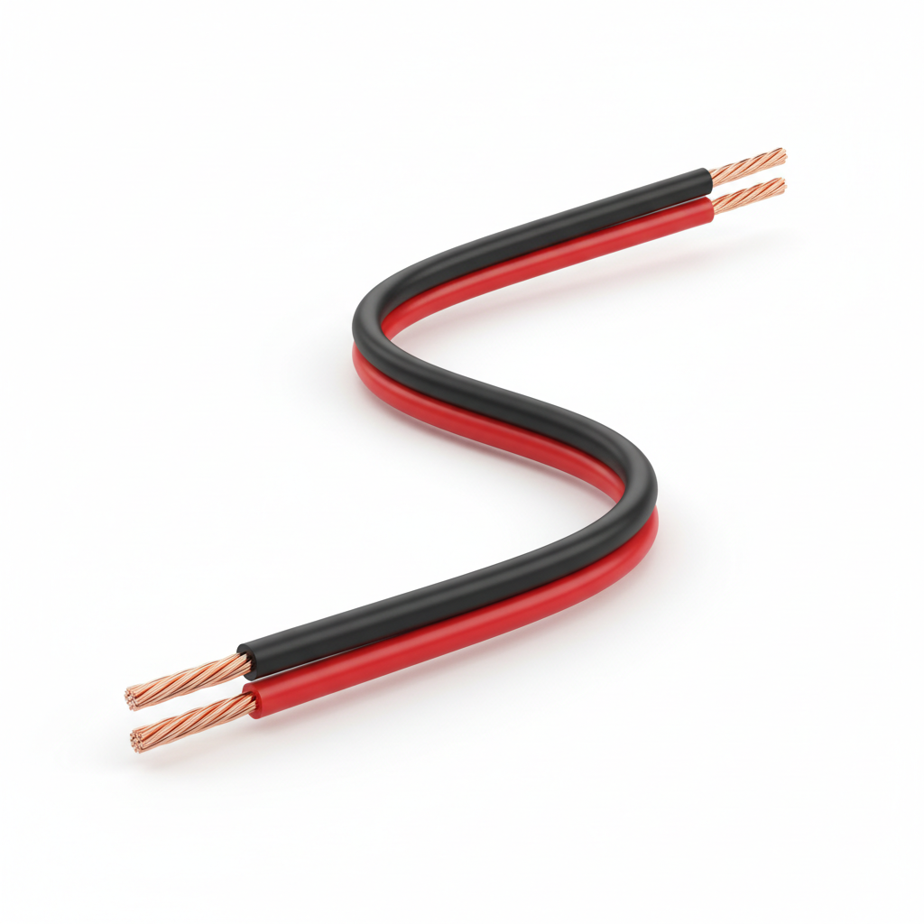 imagen con descripción de cable paralelo bicolor negro y rojo