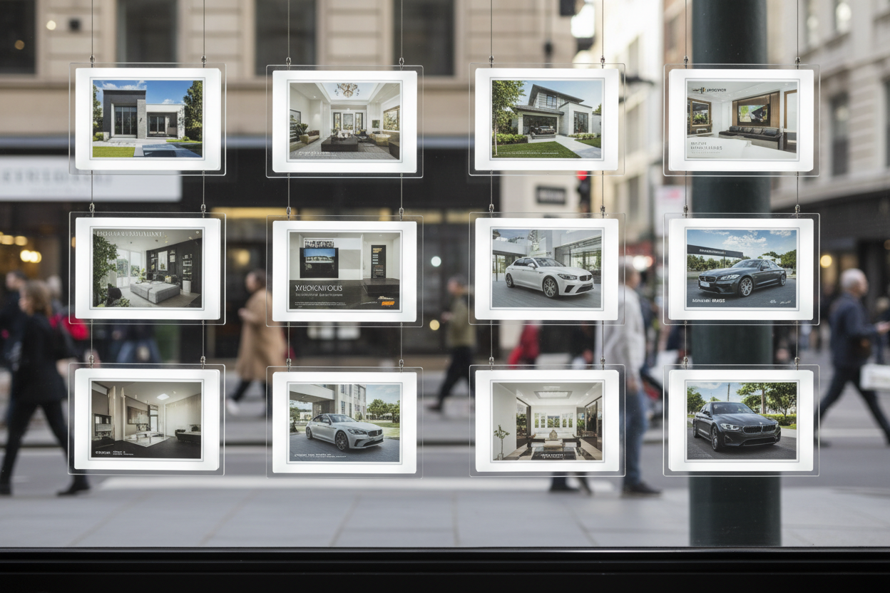 Kit expositor LED en escaparate