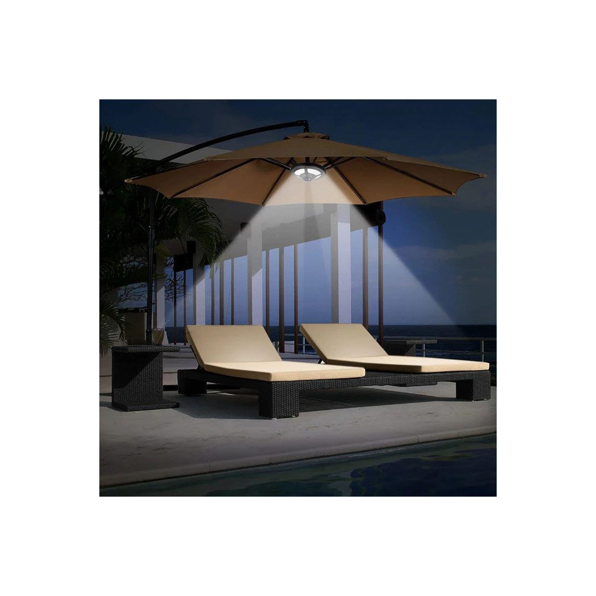 Llum LED per a Paraigua i Parasol 1,5W | Pack 2 Unitats | Sense Fils | Terrasses i Hostaleria