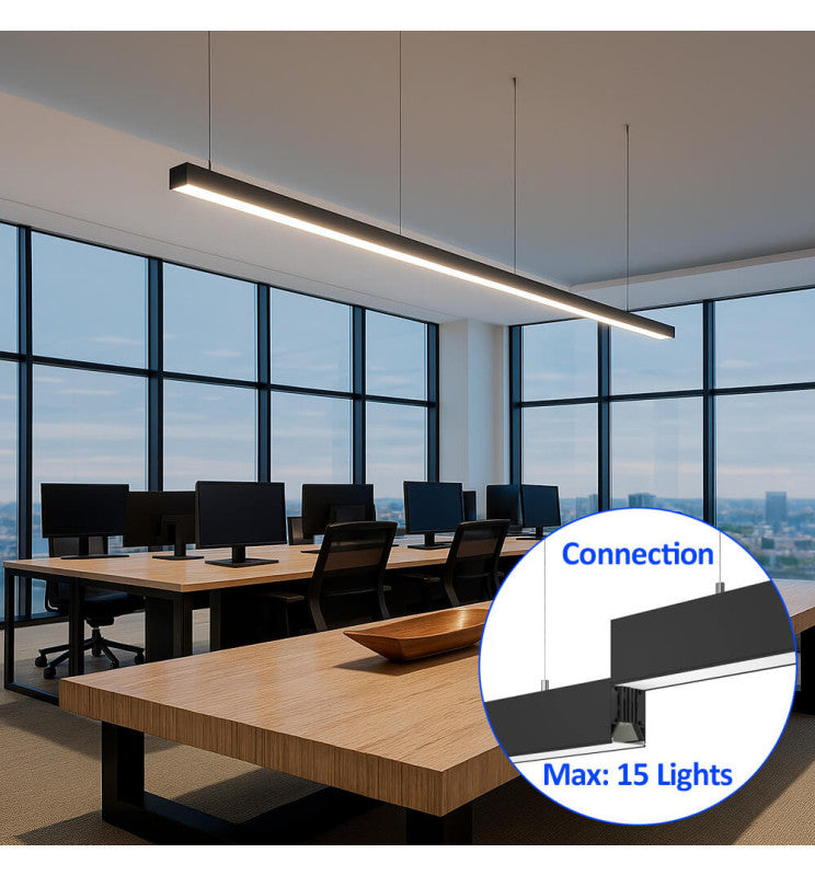 Pantalla lineal led CCT línea contínua negra