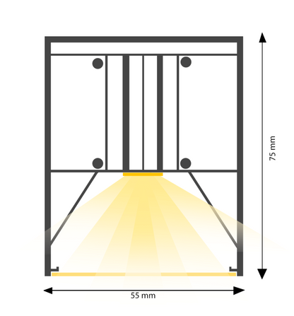 Pantalla lineal led CCT línea contínua negra