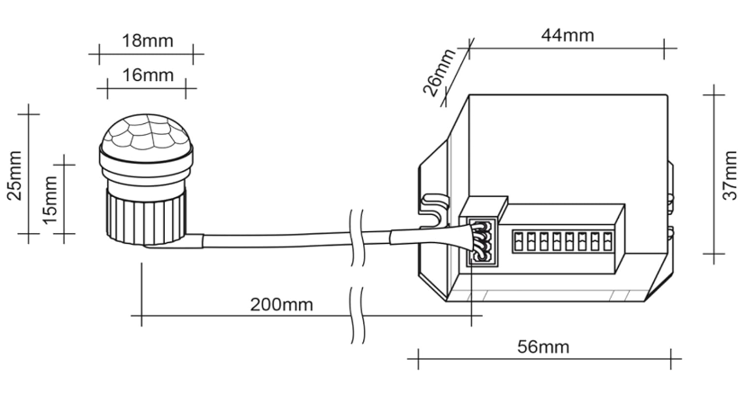 Detector movimiento mini