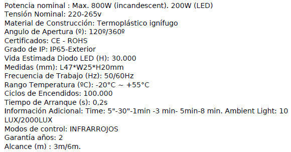 Detector movimiento mini