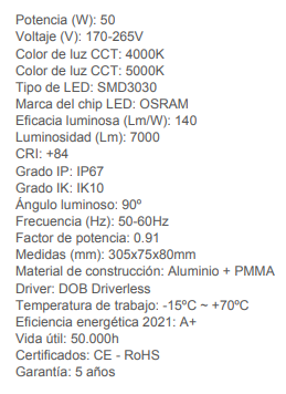 Módulo led Osram 50w vial