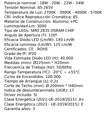Downlight profesional UGR17 24w Osram