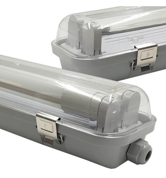 Pantalla estanca tubos led clips inox (pack)
