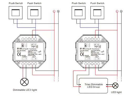 RF pickup regulator and push button