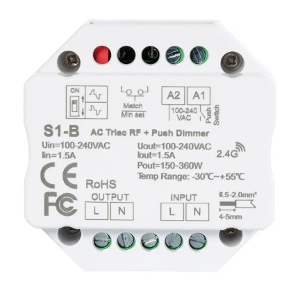 RF pickup regulator and push button